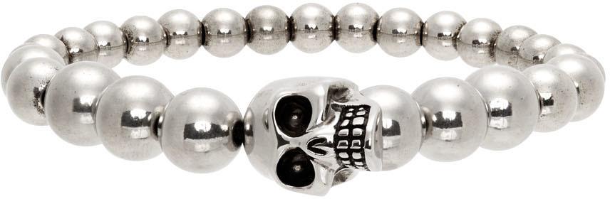 商品Alexander McQueen|Silver Skull Ball Bracelet,价格¥2354,第1张图片