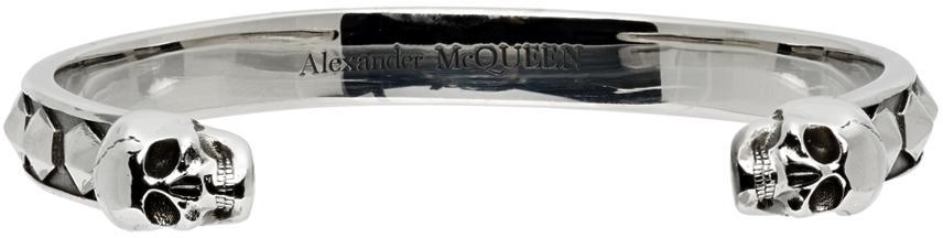 商品Alexander McQueen|Silver Skull Studs Cuff Bracelet,价格¥1831,第1张图片