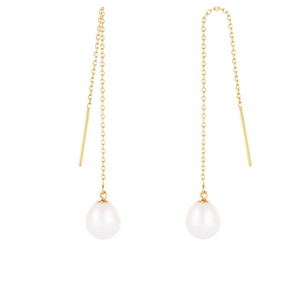 商品Splendid Pearls|14k Yellow Gold 7.5-8mm Pearl Earrings,价格¥960,第1张图片
