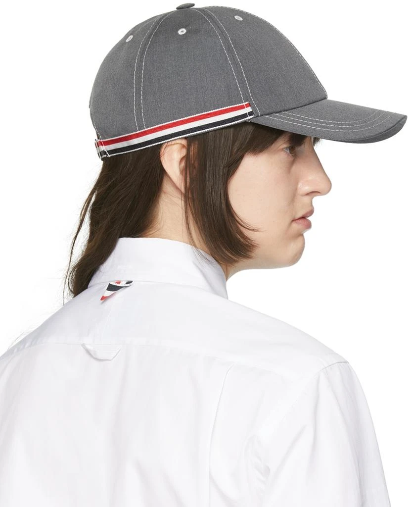 商品Thom Browne|Grey 6-Panel Baseball Cap,价格¥3919,第3张图片详细描述