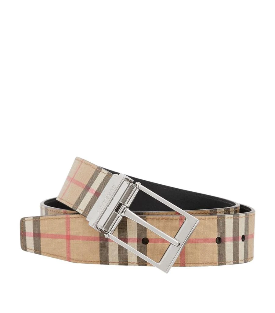 商品Burberry|Reversible E-Canvas and Leather Belt,价格¥3808,第1张图片