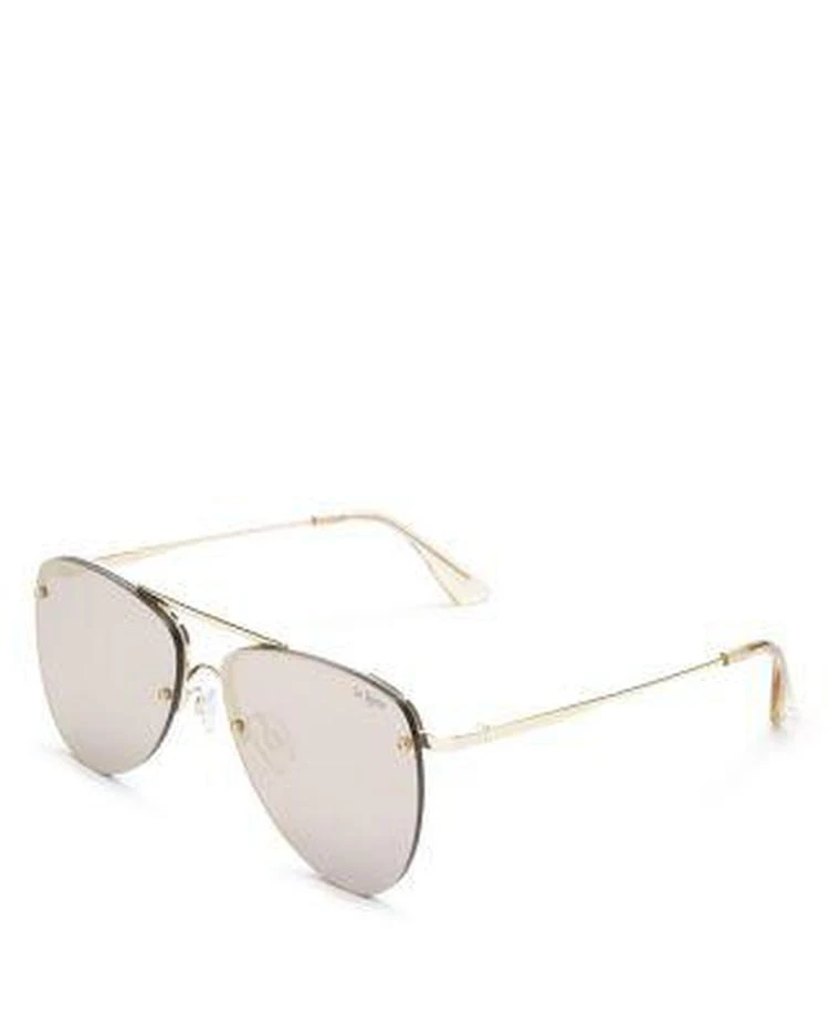 商品Le Specs|Women's The Prince Mirrored Rimless Brow Bar Aviator Sunglasses, 57mm,价格¥666,第3张图片详细描述