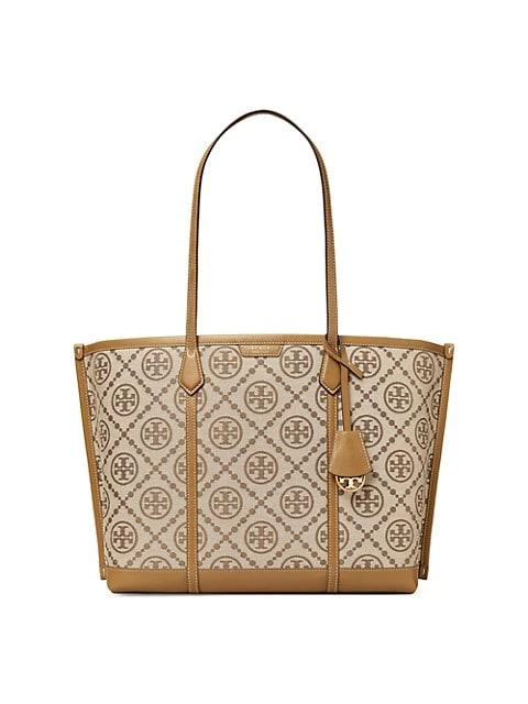 商品Tory Burch| Tory Burch Perry T系列 老花满印大容量托特手提包棕色,价格¥3364,第1张图片