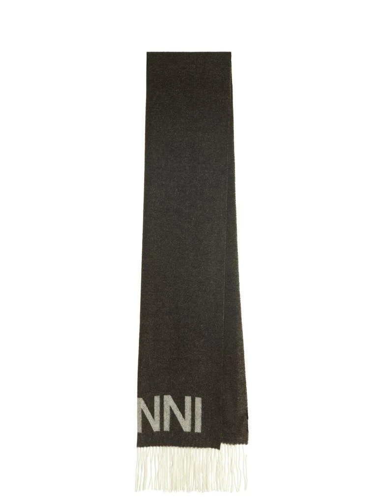 商品Ganni|Ganni Logo Wool Scarf,价格¥1213,第1张图片