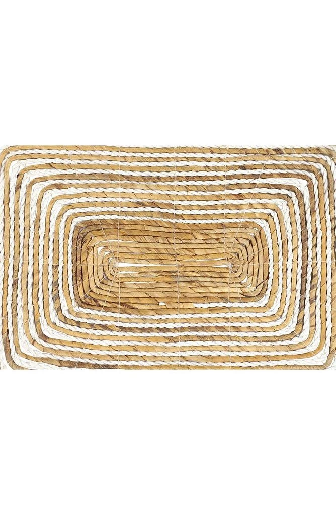 商品GINGER BIRCH STUDIO|Rectangular Striped Brown Banana Leaf Wicker Placemat - Set of 4,价格¥330,第3张图片详细描述