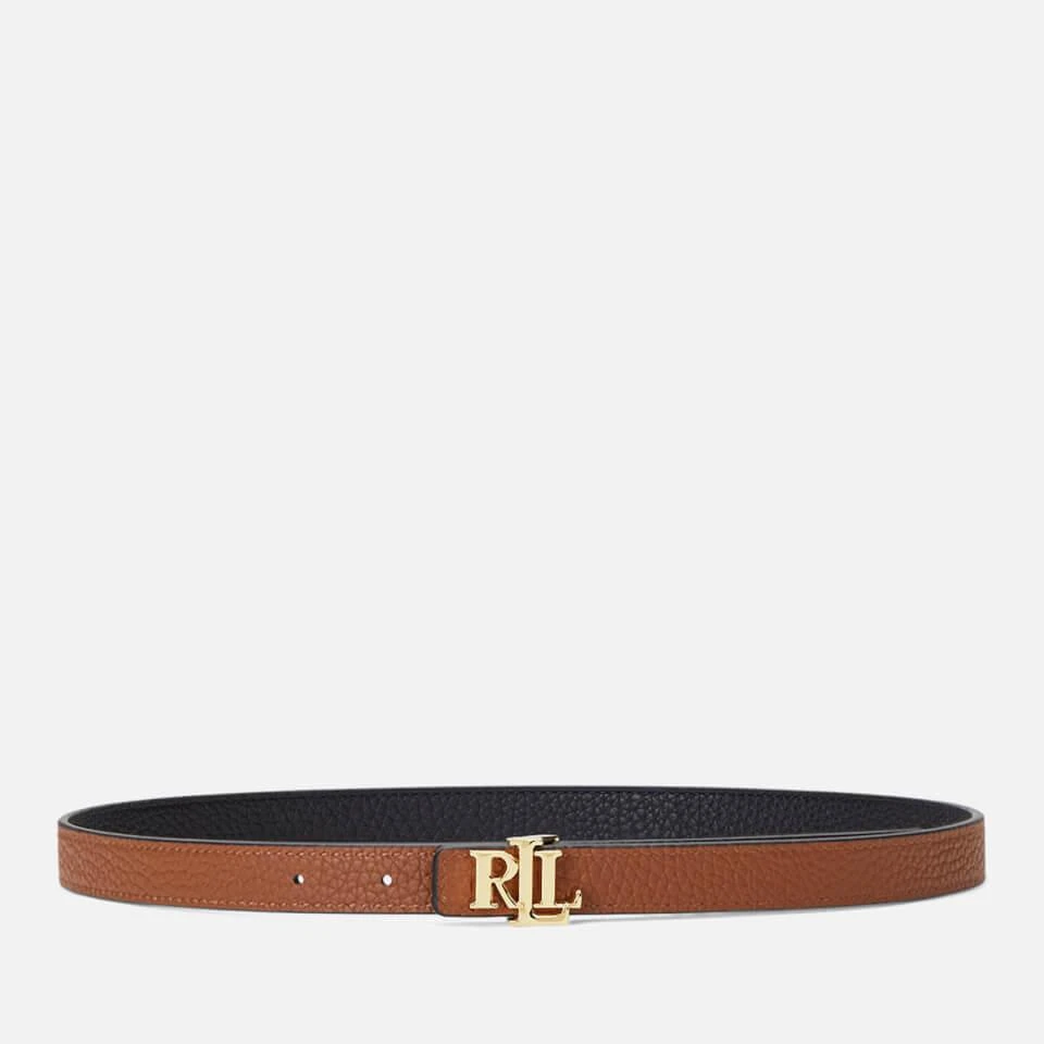 商品Ralph Lauren|Lauren Ralph Lauren Women's Reversible 20 Skinny Belt - Black/Lauren Tan,价格¥818,第2张图片详细描述