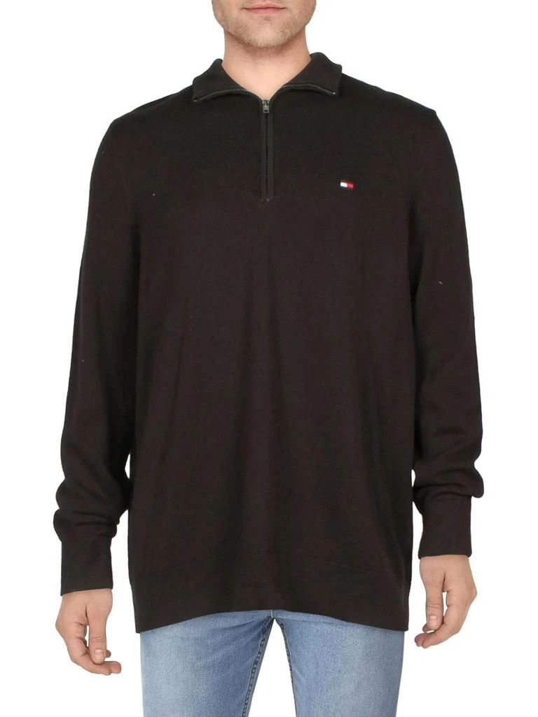 商品Tommy Hilfiger|Mens Quarter Zip Logo Pullover Sweater,价格¥369,第1张图片
