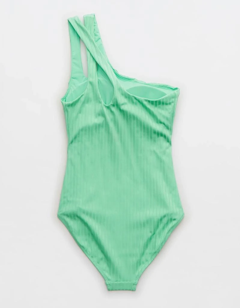 商品Aerie|Aerie Ribbed Shine One Shoulder One Piece Swimsuit,价格¥166,第5张图片详细描述