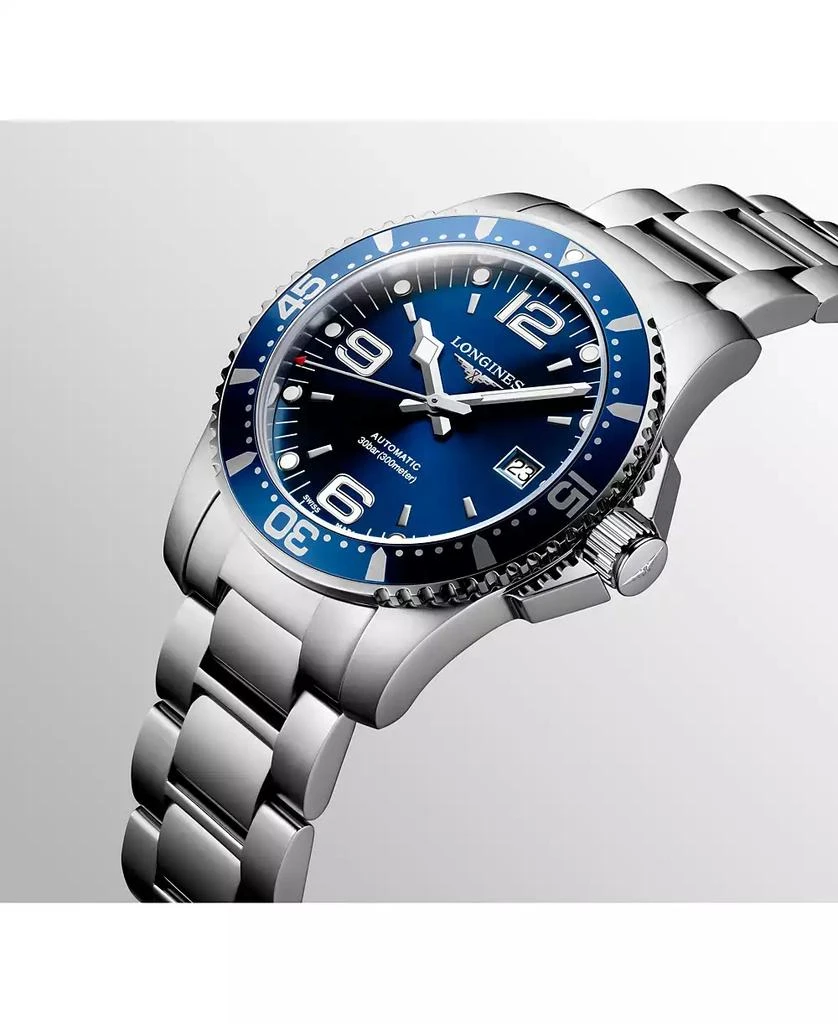 商品Longines|Men's Swiss Automatic HydroConquest Stainless Steel Bracelet Watch 41mm,价格¥10412,第2张图片详细描述