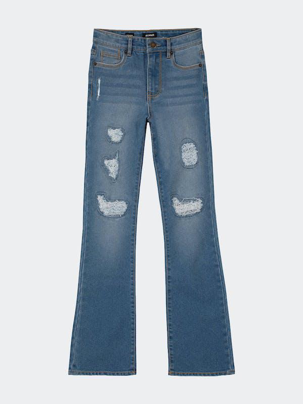 商品Hudson|High-Rise Flare Jean True Bue True Bue (Blue),价格¥328,第1张图片