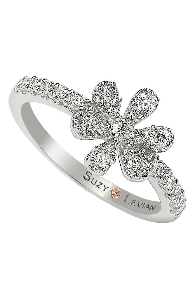 商品Suzy Levian|Sterling Silver CZ Dainty Flower Ring,价格¥432,第1张图片