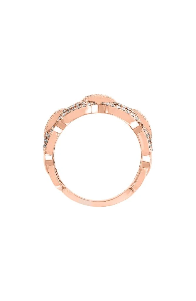 商品Effy|14K Rose Gold Baguette Cut Diamond Scalloped Band Ring - 0.80 ctw,价格¥14646,第3张图片详细描述