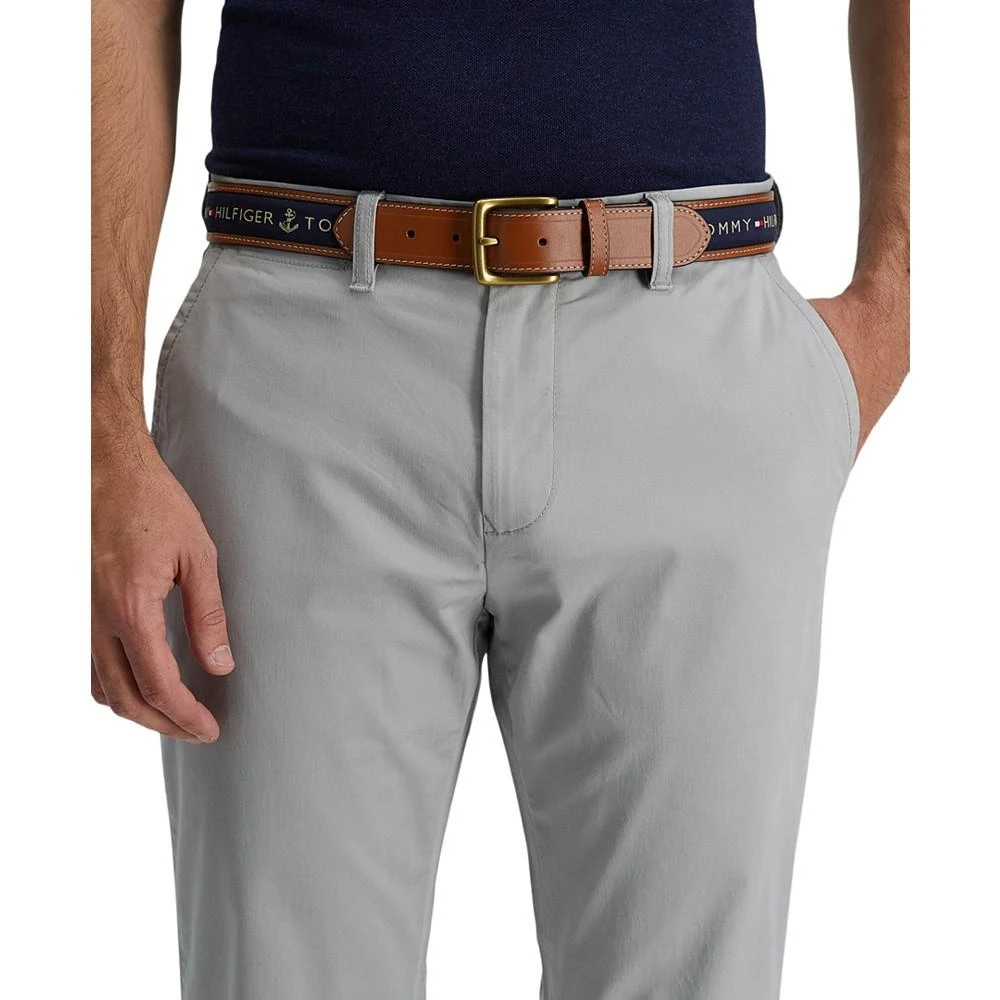 商品Tommy Hilfiger|Men's Tri-Color Ribbon Inlay Leather Belt,价格¥317,第4张图片详细描述