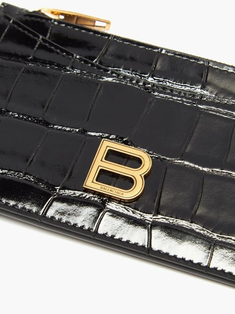 商品Balenciaga|Hourglass zipped croc-effect leather cardholder,价格¥2548,第2张图片详细描述
