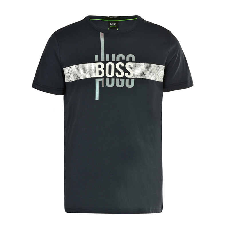 Hugo Boss 雨果博斯 男士深藍色纯棉短袖T恤 TEE2-1815506410商品第3张图片规格展示