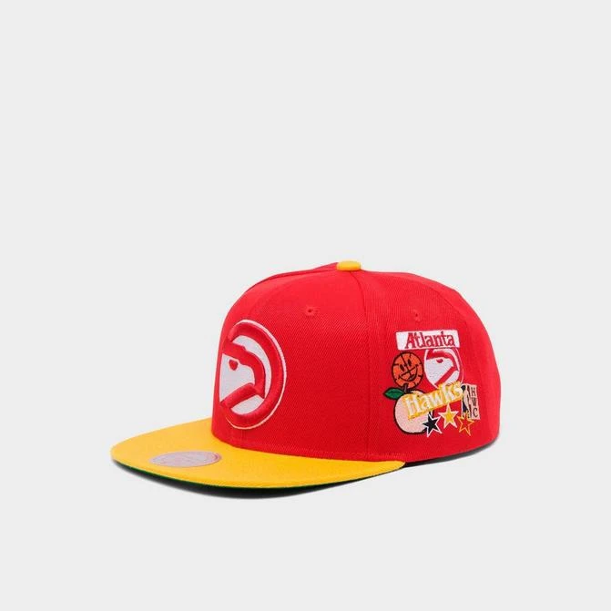 商品Mitchell and Ness|Mitchell & Ness NBA Atlanta Hawks Patch Overload Snapback Hat,价格¥134,第1张图片