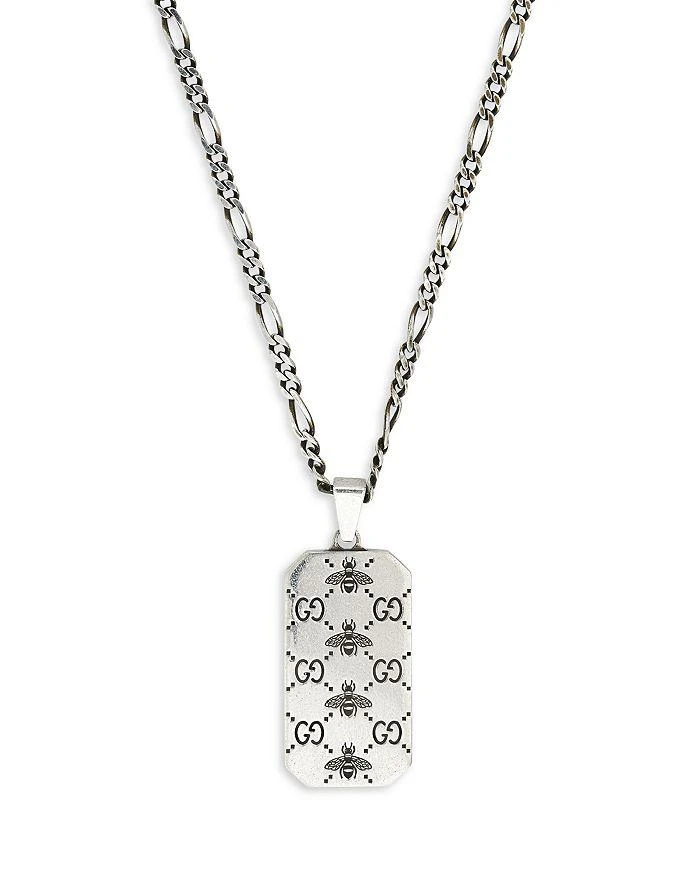 商品Gucci|Sterling Silver Signature Dogtag Pendant Necklace, 23.6",价格¥4744,第3张图片详细描述