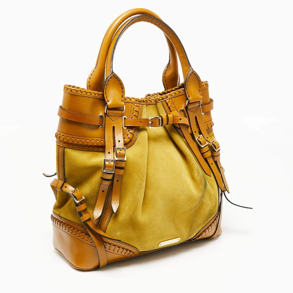 商品[二手商品] Burberry|Burberry Mustard/Yellow Leather and Suede Bridle Whipstitch Tote,价格¥1271,第3张图片详细描述