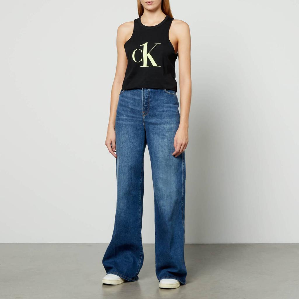 Calvin Klein Cropped Logo-Print Cotton-Jersey Tank商品第3张图片规格展示