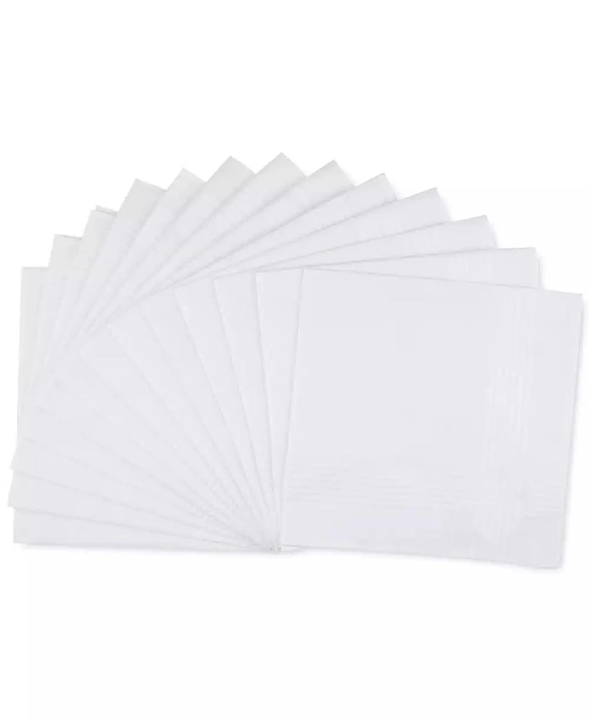 商品Club Room|Men’s 13-Pc. White Border-Stripe Handkerchief Set, Created for Macy's,价格¥94,第1张图片