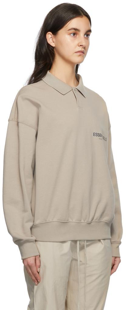 商品Essentials|"男女同款" 褐色French Terry卫衣材质Polo衫,价格¥341,第4张图片详细描述