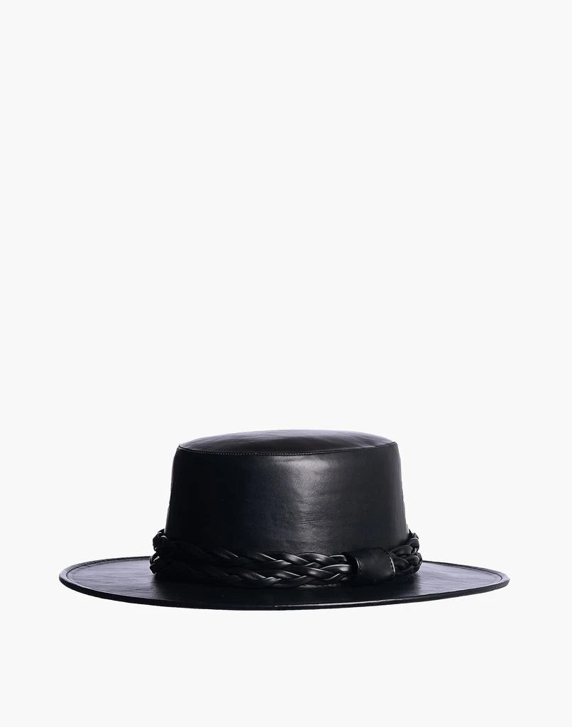 商品Madewell|ASN Vegan Leather Midnight Story Boater Hat,价格¥501,第2张图片详细描述