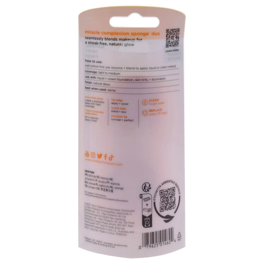 商品Real Techniques|Miracle Complexion Sponge Duo - 1462 by  for Women - 2 Pc Sponge,价格¥105,第4张图片详细描述