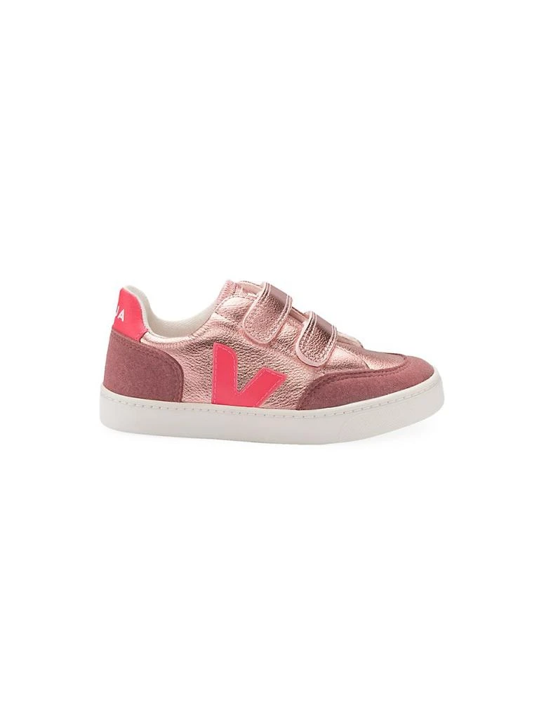 商品Veja|Baby's, Little Girl's & Girl's Metallic Leather Grip-Tape Sneakers,价格¥825,第2张图片详细描述