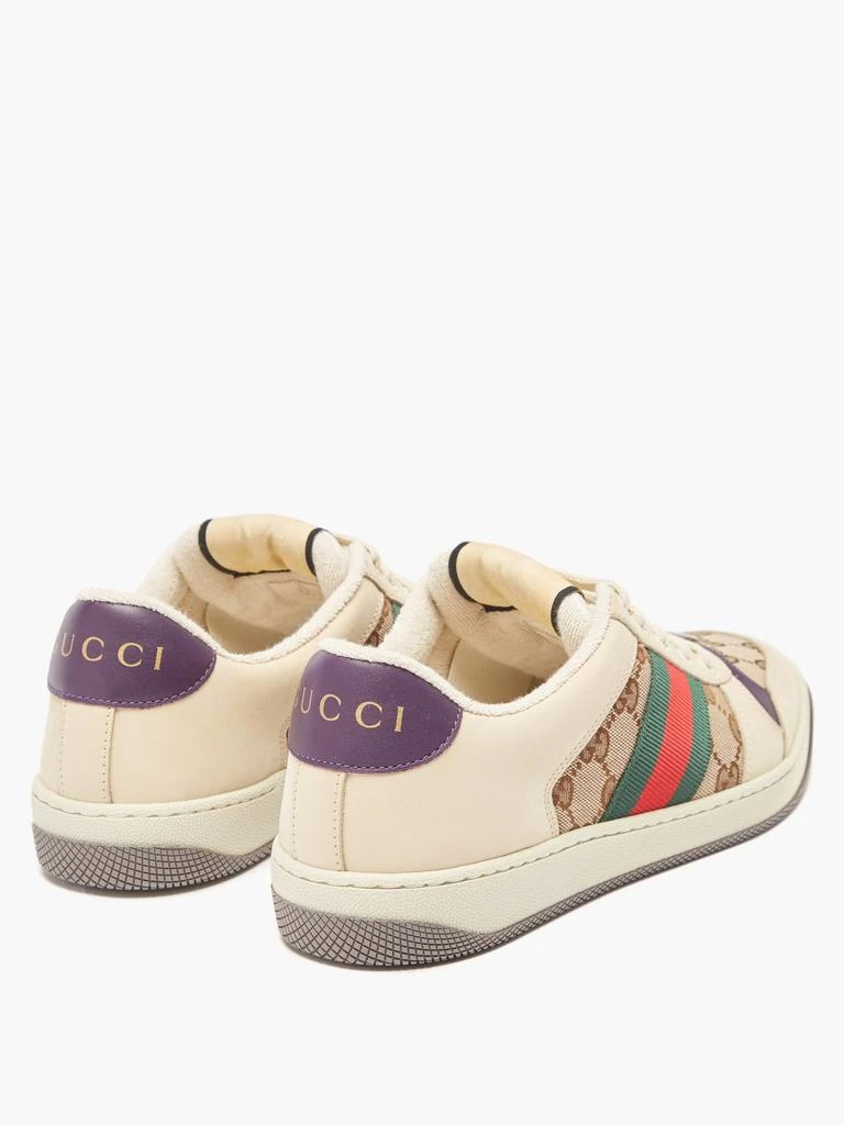 商品Gucci|Screener leather and GG-Supreme canvas trainers,价格¥6659,第4张图片详细描述