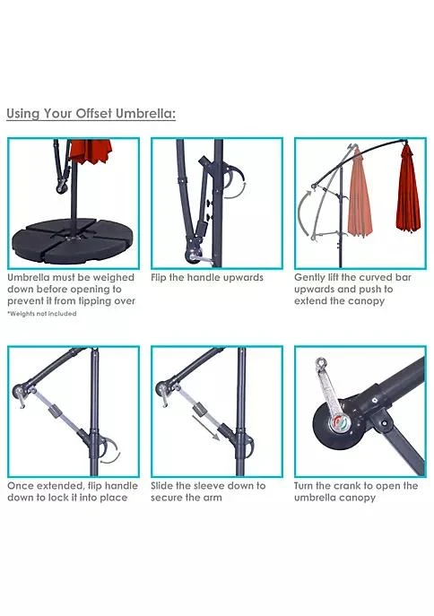 商品belk|Decor 10 Ft Solar Offset Steel Patio Umbrella With Crank   Burnt Orange,价格¥1342,第4张图片详细描述