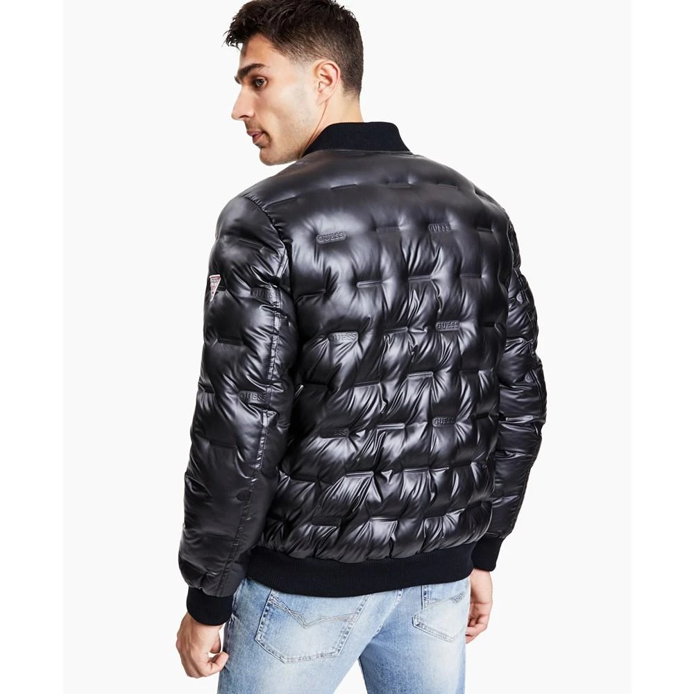 商品GUESS|Men's Stamp Quilt Puffer Bomber Jacket,价格¥675,第2张图片详细描述