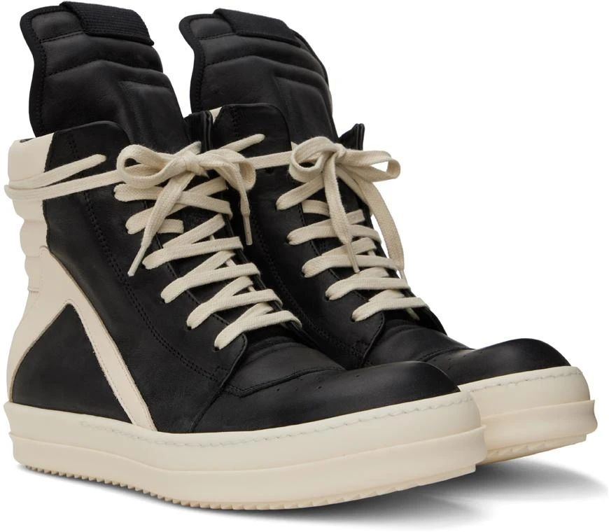 商品Rick Owens|Black & Off-White Geobasket Sneakers,价格¥5479,第4张图片详细描述
