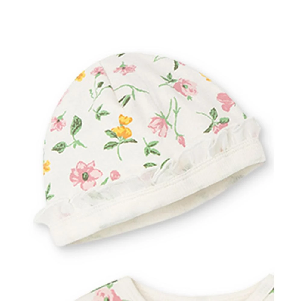 商品Little Me|Baby Girls Floral Footed Coverall and Hat, 2 Piece Set,价格¥96,第2张图片详细描述