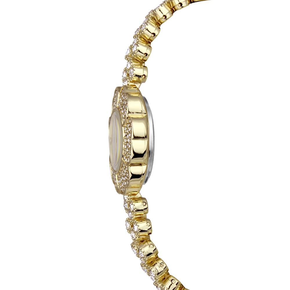 Women's Crystal Flower Gold-Tone Bracelet Watch 35mm商品第3张图片规格展示