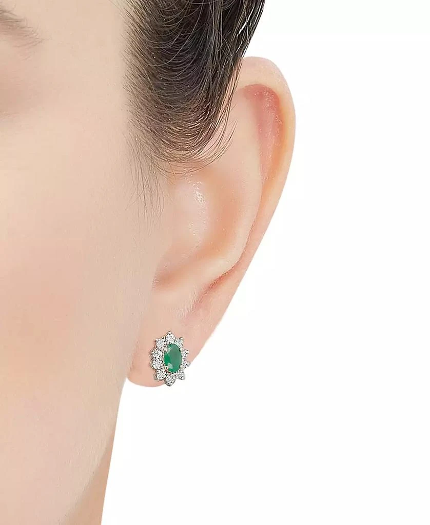 商品Macy's|Sapphire (1-1/3 ct. t.w.) and Diamond Accent Stud Earrings in 10k White Gold (Also in Emerald),价格¥7523,第5张图片详细描述