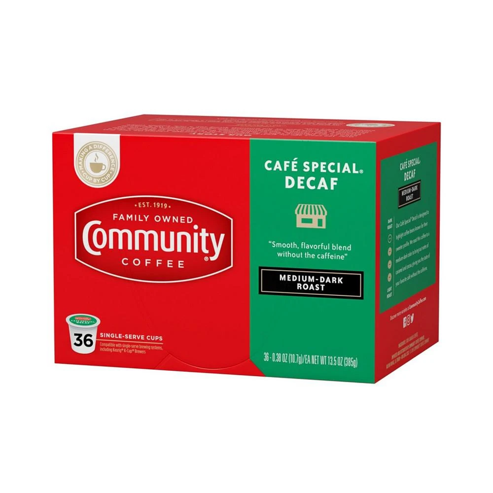 商品Community Coffee|Cafe Special Decaf Medium-Dark Roast Single Serve Pods, Keurig K-Cup Brewer Compatible, 144 Ct,价格¥998,第3张图片详细描述