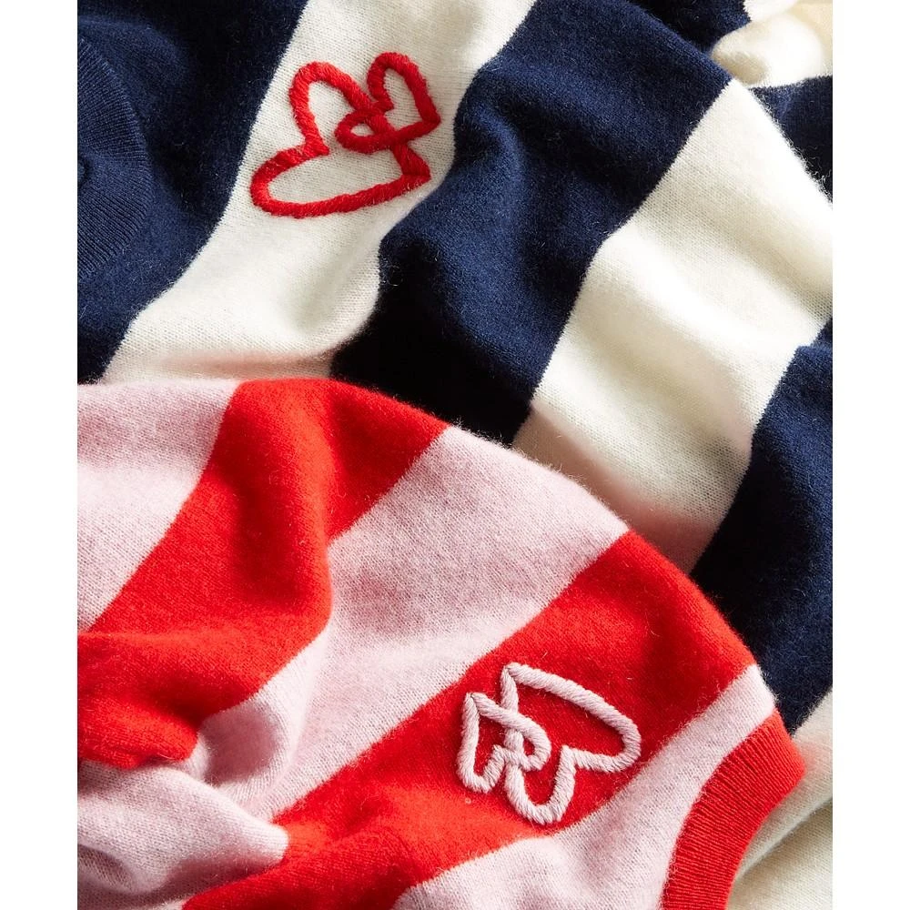 商品Charter Club|Women's Wispy Heart Striped 100% Cashmere Sweater, Created for Macy's,价格¥1725,第5张图片详细描述