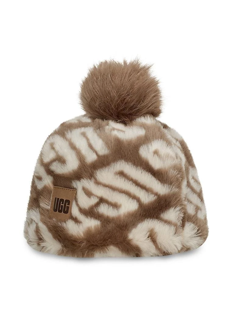 商品UGG|Pom-Pom Faux Fur Logo Beanie,价格¥228,第2张图片详细描述