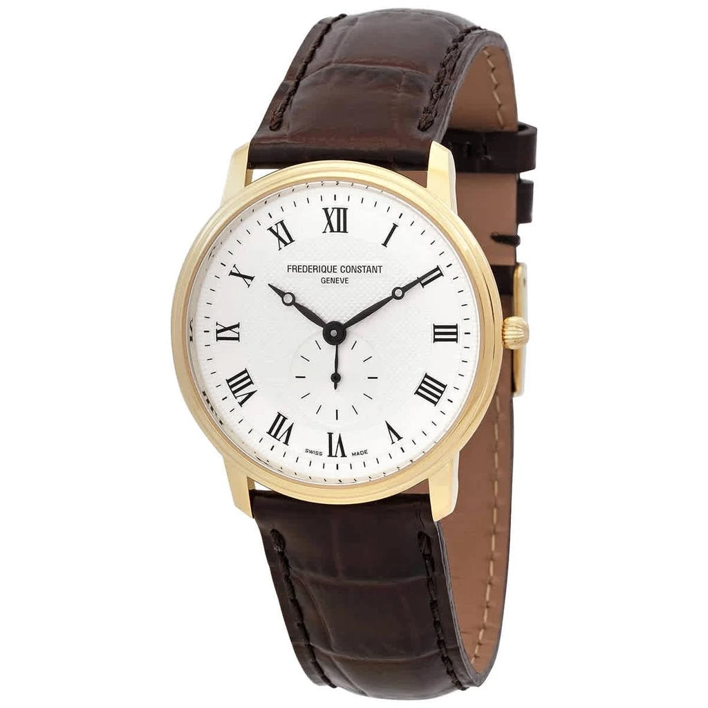 商品Frederique Constant|Slim Line Silver Dial Gold-Plated Unisex Watch 235M4S5,价格¥2419,第1张图片