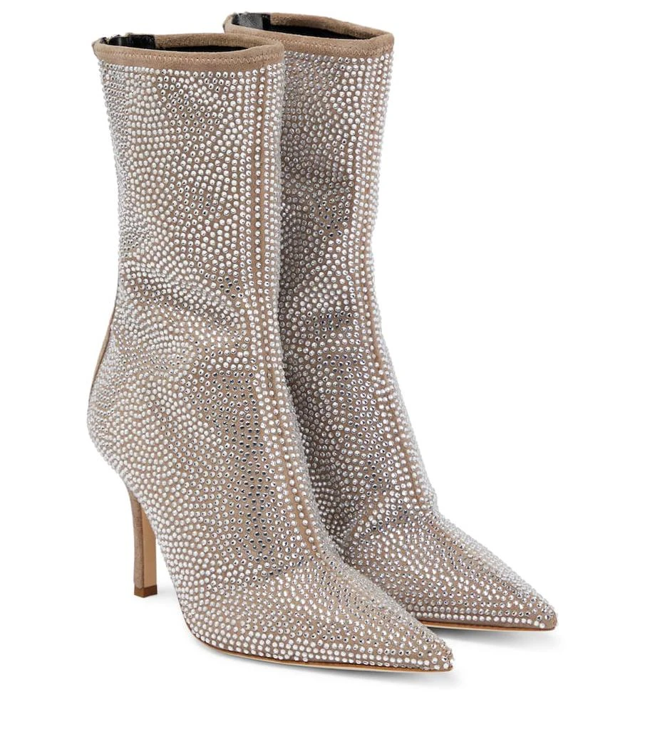 商品Paris Texas|Holly Mama embellished suede ankle boots,价格¥6340,第1张图片