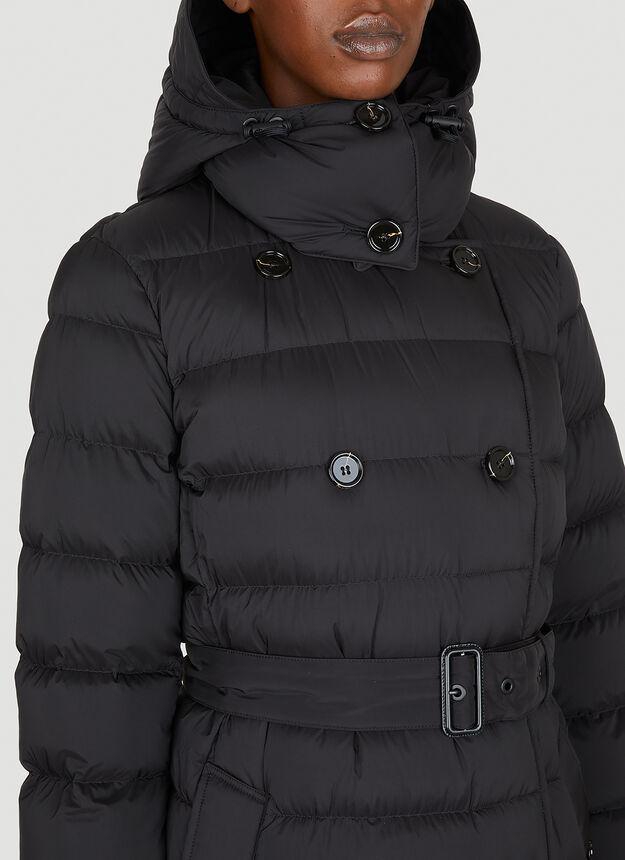 商品Burberry|Double Breasted Quilted Coat in Black,价格¥12123,第7张图片详细描述