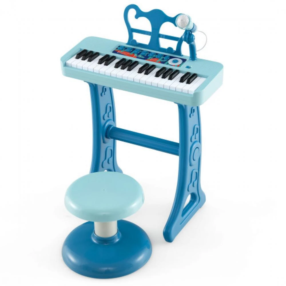 商品Hivvago|Kids Piano Keyboard 37-Key Kids Toy Keyboard Piano with Microphone for 3+ Kids-Blue,价格¥421,第3张图片详细描述