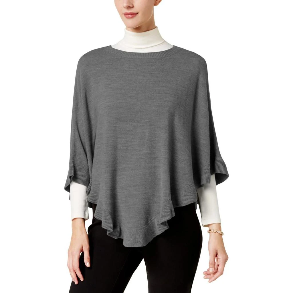 商品Karen Scott|Karen Scott Womens Ruffled Poncho Sleeves Poncho Sweater,价格¥161,第2张图片详细描述