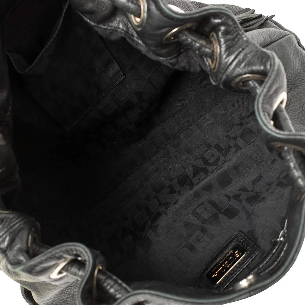 Furla Black Leather Drawstring Metal Handle Shoulder Bag 商品