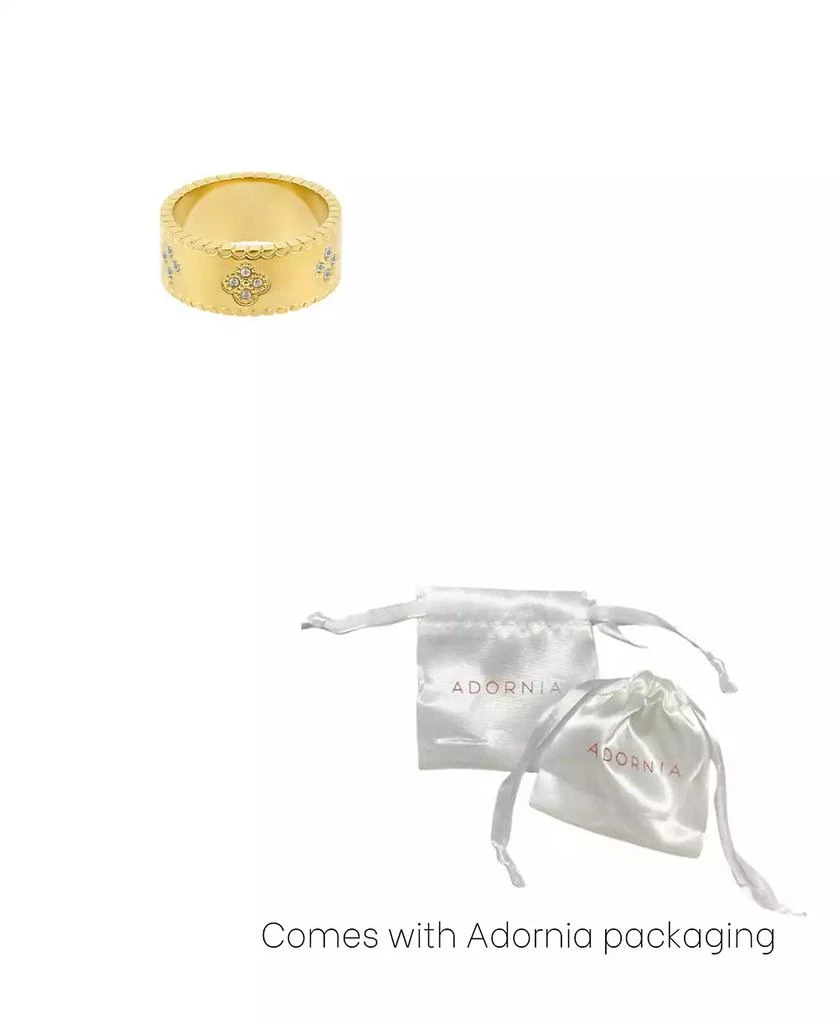 商品ADORNIA|Tarnish Resistant Gold Crystal Clover Band Ring,价格¥203,第2张图片详细描述