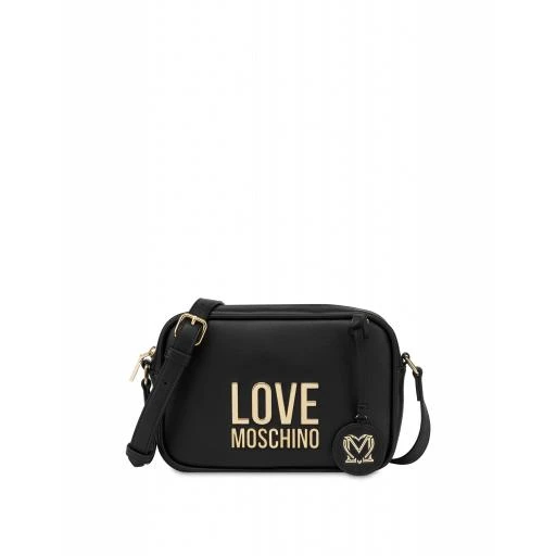 商品Moschino|Camera Bag Gold Metal Logo,价格¥2069,第1张图片