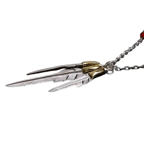 商品Larry Smith|Larry Smith Copper Eagle Head Wind Cut Feather Necklace,价格¥2353,第3张图片详细描述