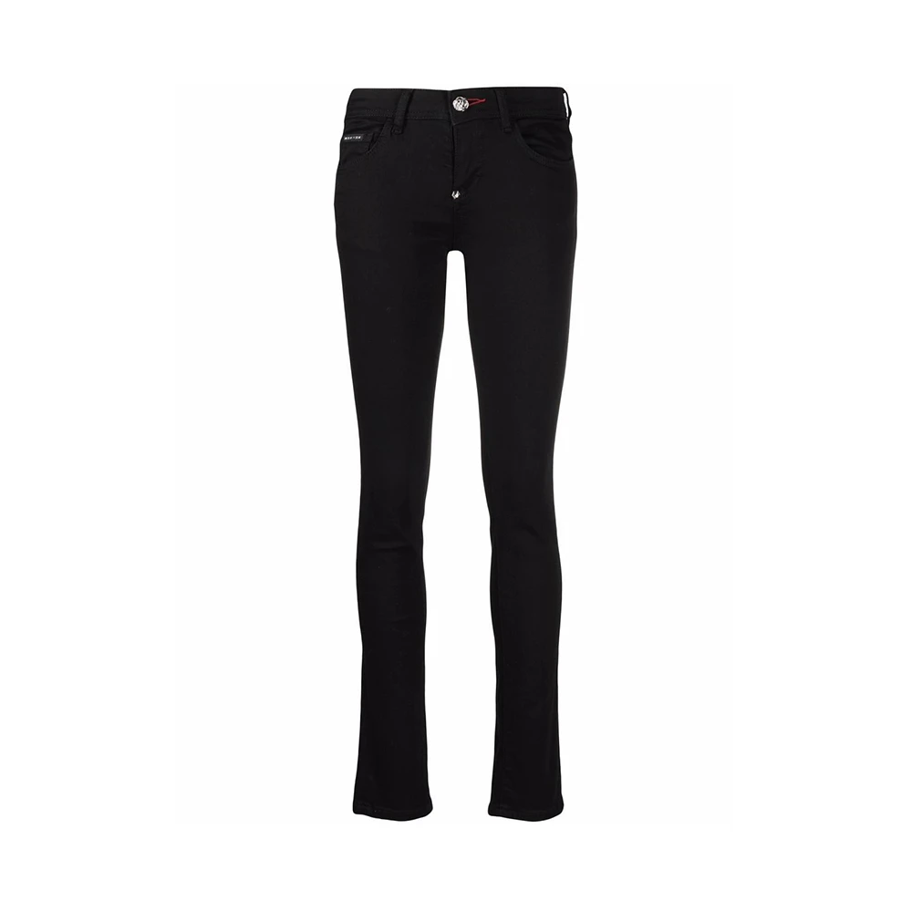 商品Philipp Plein|PHILIPP PLEIN 女士黑色棉质紧身低腰牛仔裤 WDT1685-PDE004N-02KT,价格¥2472,第1张图片