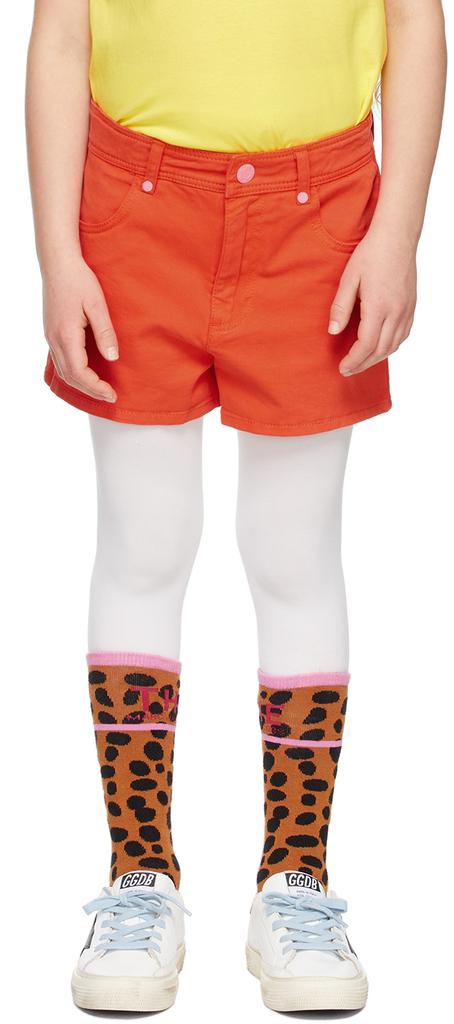 Kids Orange Hearts Shorts商品第2张图片规格展示