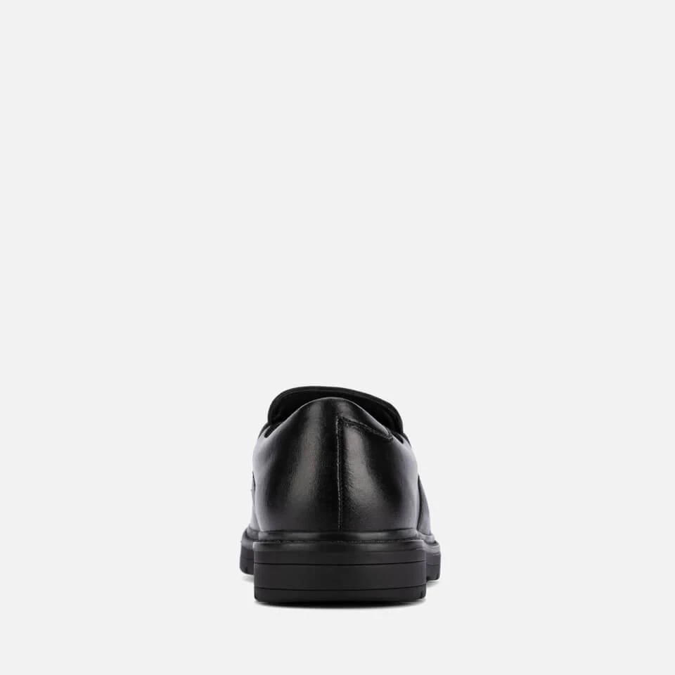 CLARKS YOUTH LOXHAM CRAFT SCHOOL SHOES - BLACK LEATHER 商品